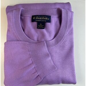 BROOKS BROTHERS Supima‎ Cotton Sweater Mens XL Lilac Lavender Purple Crew Neck